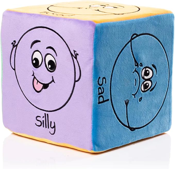 Dear Mommy Emotional Plush Cube, The 6 Sided, Extremely Soft Plush, Used as a Game for Hours, Social Emotional Learning Cube Toy, Designed by Dr Robin Baweja - Board Certified Pediatrician