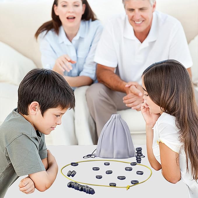 Magnetic Chess Game,Magnetic Chess Game with Stones,Magnetic Chess Strategy Game for Kids and Adults,Family Board Games Set, Party Travel Desktop Magnetic Strategy Game