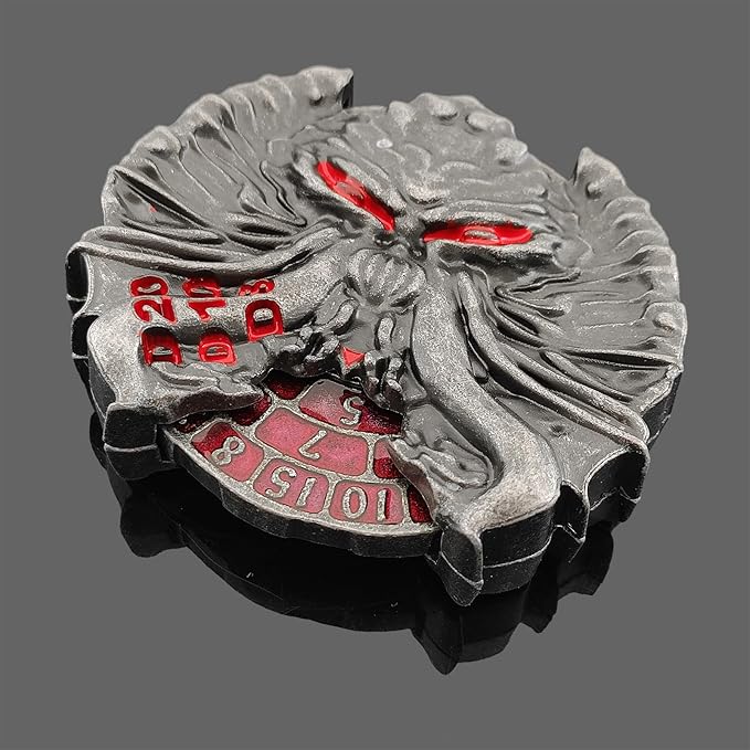 7-in-1 Spinner DND Dice Set, Dungeons and Dragons Spinner, Unique Roulette Dice, Cool RPG Role Playing Table Game (Red)