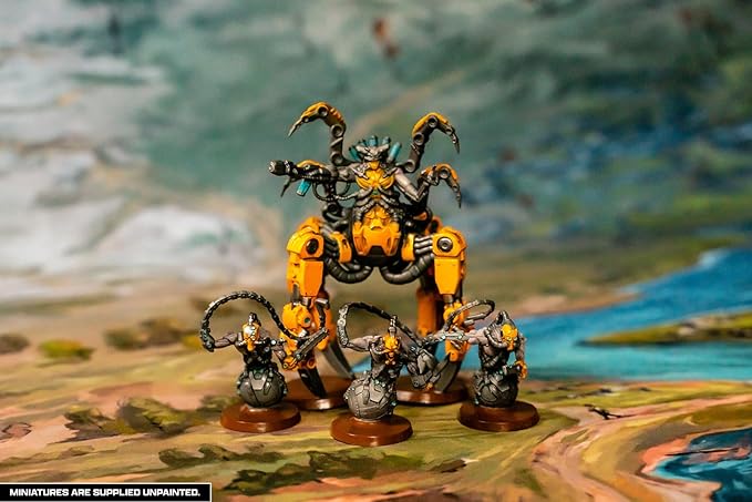 Renegade: Heroscape: Revna’s Rebuke: Iron Lich Viscerot & Necrotech Wraithriders Army Expansion - 4 New Detailed Miniatures, Unpainted, Ages 14+