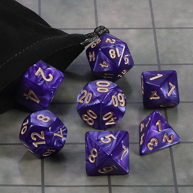 CiaraQ DND Polyhedral Dice Set with Dice Bag for Dungeons and Dragons RPG MTG Role Playing Table Games
