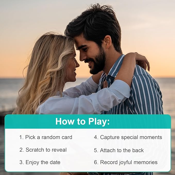 52 Fun and Romantic Scratch Off Date Ideas for Her, Him, Girlfriend, Boyfriend, Wife, or Husband - Couples Gift for Valentine's Day, Anniversaries, Date Night and Birthdays