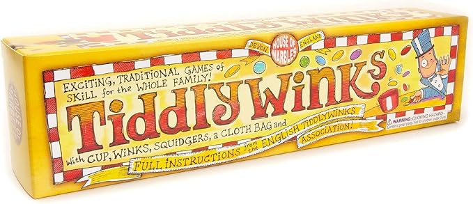 House of Marbles Tiddlywinks, a Traditional Family Game with 28 Multicolored Pieces, is a Timeless Retro Classic Travel Game for Kids or Adults with a Nostalgic Educational Board Game Feel
