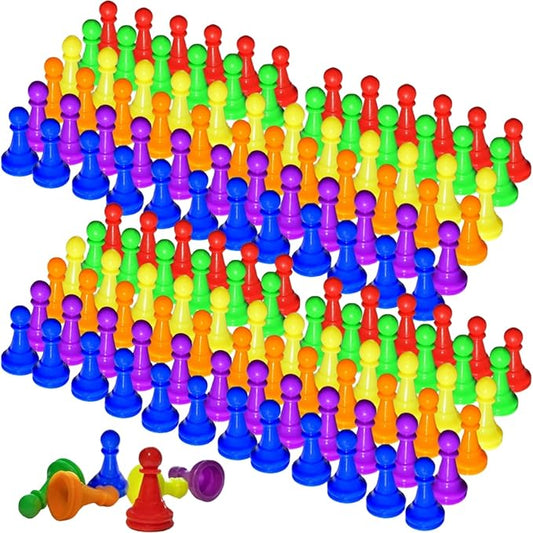 120 PCS 1 INCH Plastic Pawn Chess Pieces Multicolor Board Games Accessories for Tabletop Markers, Board Games