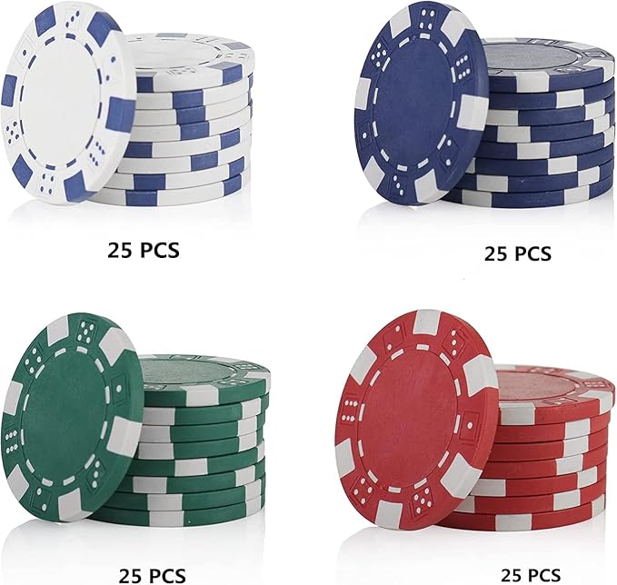 Poker Chips,Poker Chips Set for Card Board Game,11.5 Gram,for Texas Hold'em, Blackjack,Card Club or Late Night Poker Games