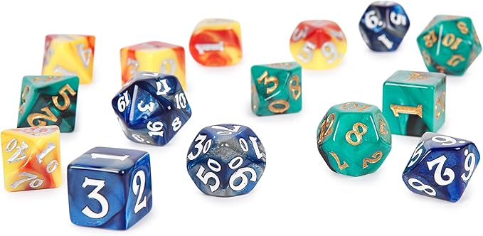Spin Master Games, Campaign Dice, 3 Sets of Polyhedron Dice for RPG & Board Games, Storage Pouch & Silicone Tray, DND Dungeons and Dragons, MTG Magic The Gathering, for Ages 8 & Up