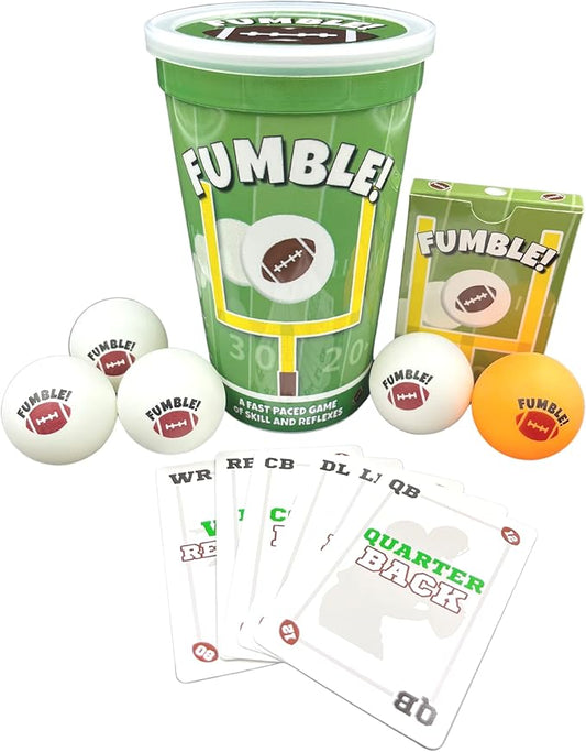 Fumble! Football Card and Pong for Adults and Kids 6+ | Cup Pong | Fun Football Card Game