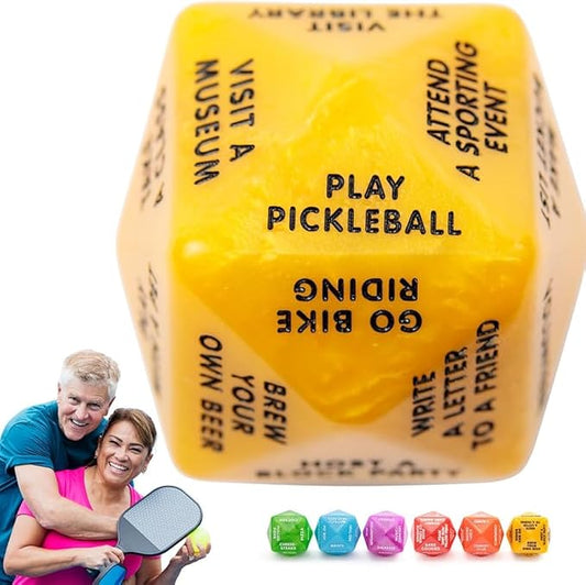 Retirement Dice - Fun Gift for Men and Women Retirement Ideas 2"x2"x2" Decision Dice in Yellow