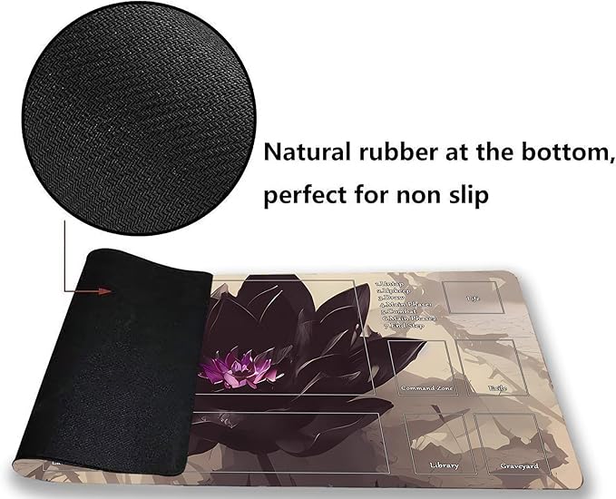 MTG Playmat, Game Play Mat for MTG TCG 24 x 14 inches Trading Card Inked Game Playmats with Storage Bag Smooth Rubber Surface Battle Game