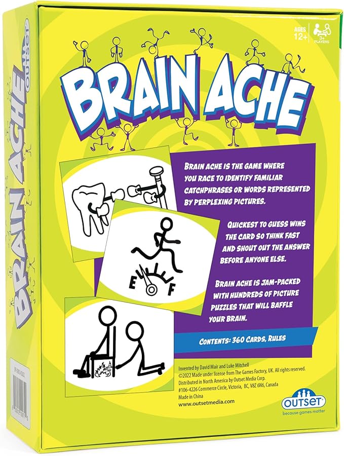Outset Media Brain Ache - The Puzzling Picture Game - for Ages 12 Years and up