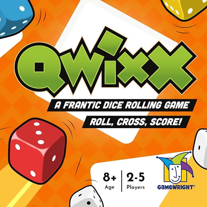Qwixx: The frantic dice rolling game that everyone plays at once! For ages 8+, 2-5 players, from Gamewright