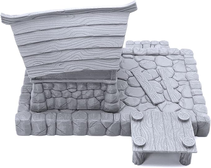 EnderToys Fishing Village Dock and Notice Board by Makers Anvil, 3D Printed Tabletop RPG Scenery and Wargame Terrain 28mm Miniatures