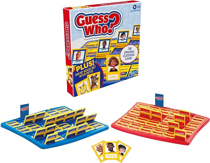 Hasbro Gaming Guess Who? Board Game, with People and Pets Cards, The Original Guessing Game for Kids, Ages 6 and Up (Amazon Exclusive)