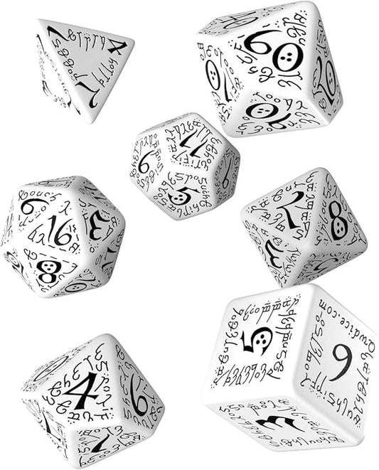 Q-Workshop Elvish Dice White/Black (7) Board Game