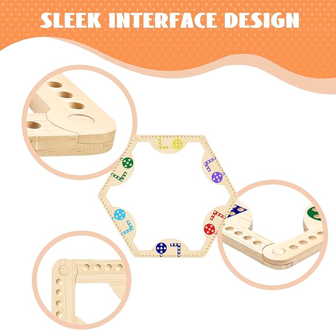 Solid Wood Marbles and Jokers Board Game: Versatile Family Entertainment for 2-8 Players, Featuring Interlocking Game Boards, Multiple Colors, Marbles, and Card Decks Ideal for Parties and Game Nights