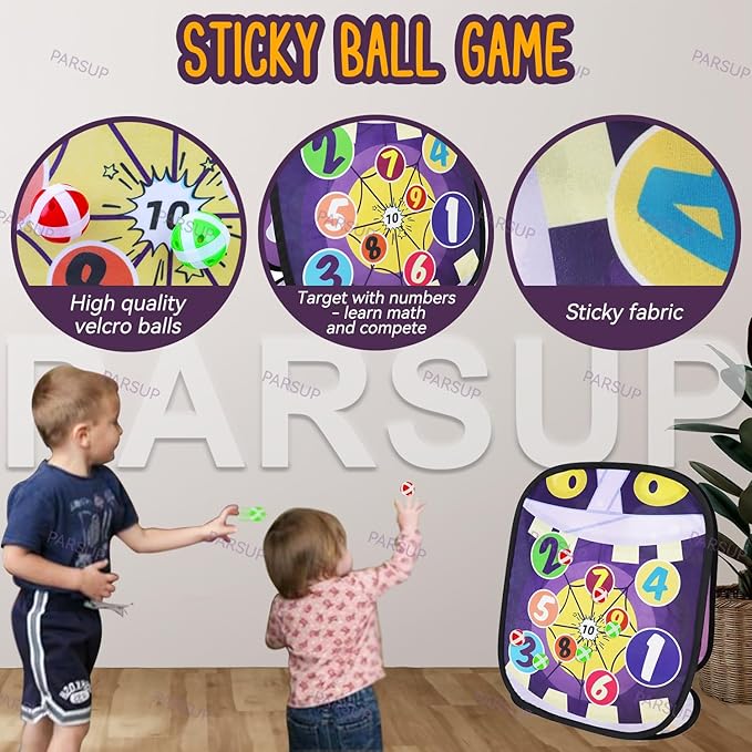 Bean Bag Toss Games - Halloween Party Games Outdoor with Ghost Pumpkin Castle Pattern and Scores