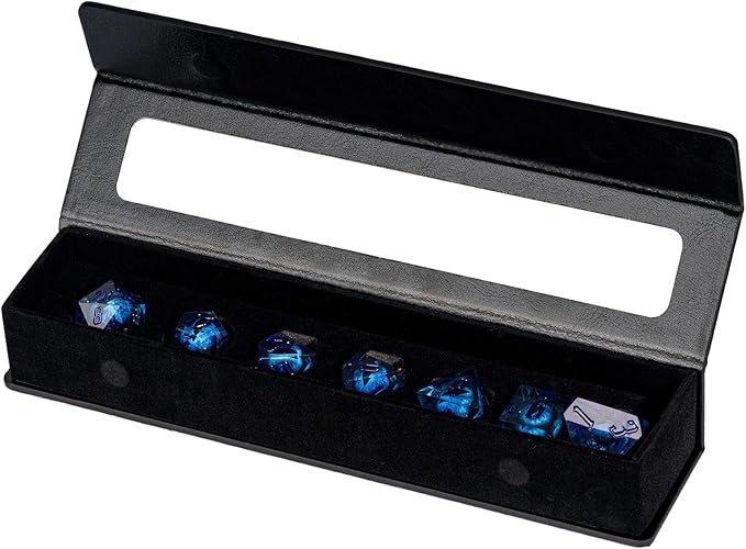 7PCS DND Dice Set,Dragon Eye Liquid Core Sharp Edge Dice Set RPG Polyhedral Die,for Dungeons and Dragons TTRPG Games Roleplaying Games Pathfinder,with Gift Box(Eyeball Blue)