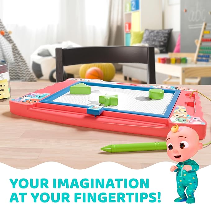 Lollipop Cocomelon Magnetic Sketcher with 3 Magnetic Stamps - Creative Drawing Pad for Kids and Toddlers 3+, Interactive Cocomelon Toy for Boys and Girls