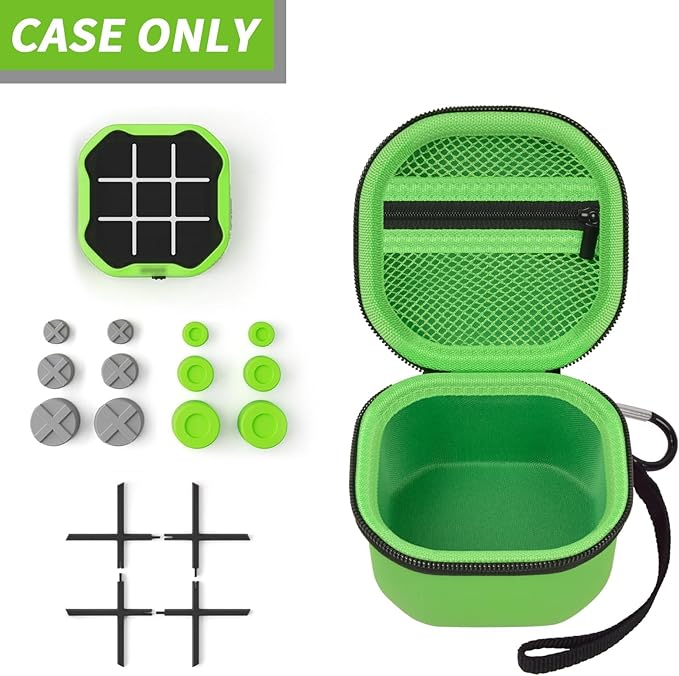 GWCASE Case Compatible with GiiKER Tic Tac Toe Bolt Game 3-in-1 Handheld Puzzle Console, Fidget Toys Board Games Storage Organizer Holder Box -Green(Bag Only)