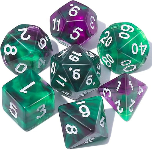 CiaraQ DND Polyhedral Dice Set with a Black Dice Bag for D&D RPG MTG Role Playing Table Games