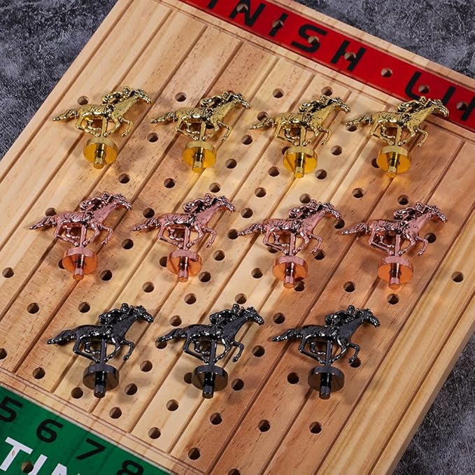 yquorp Metal Horse for Horse Racing Board Game，Gold×4, Rose Gold×4, Silver×3 Classic Style Collection Souvenirs (Gold×4+Rose Gold×4+Silver×3)…