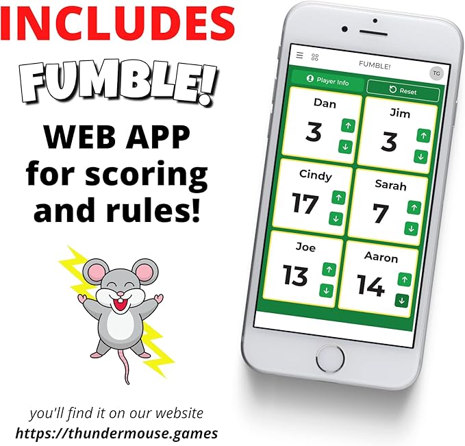 Fumble! Football Card and Pong for Adults and Kids 6+ | Cup Pong | Fun Football Card Game
