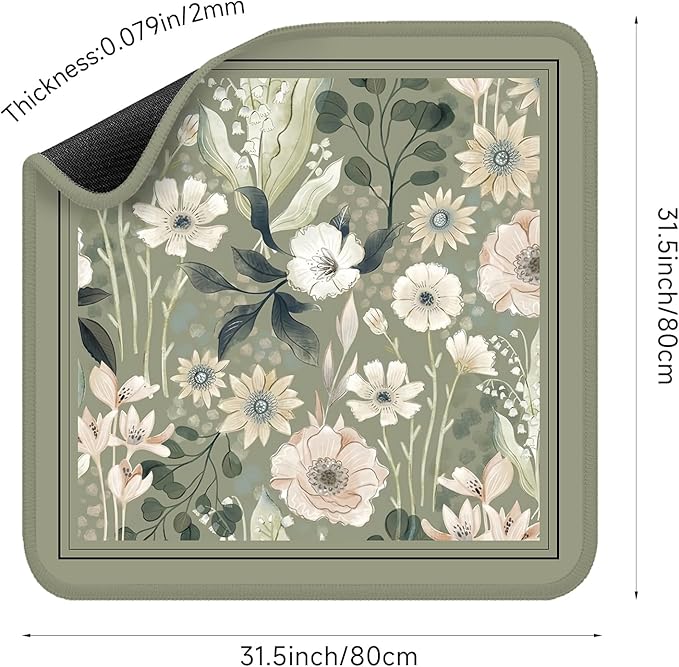 Mahjong Mat for Table, Durable Mahjong Table Cover with Unique Design, Premium Mahjong Accessories, Perfect Mahjong Gifts for Women, Game Mat for Mahjong and Board Game Enthusiasts Wildflower Meadow