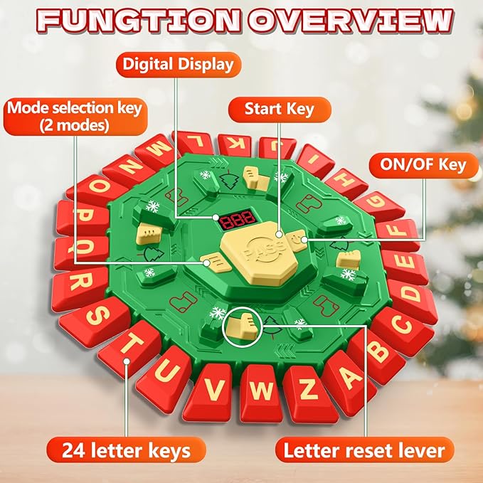 Word Game Family Board Game with Digital Display Timer, 2 Modes, 35 Cards, Fun Fast-Paced 24-Letter Game for Kids & Adults, 2+ Players, Ages 3 & Up