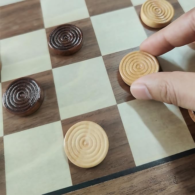 30 Pieces of Checkers just one Game- Wooden Chess Pieces only-Checkers Pieces