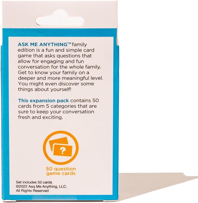 ASKMEANYTHING Family Edition Expansion - Conversation Starter Card Game with 50-Card Expansion Pack