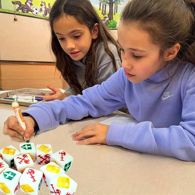 60 Pieces Blank Dice Write on,16MM Six-Sided White Cubes with Smoothed Surface for Board Games,DIY Sticker,Math Activities,Building Blocks,Custom Making