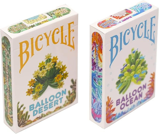 Balloon Ocean and Desert Bicycle Playing Cards - 2 Deck Set with Fun Original Art - Ideal for Childrens Parties