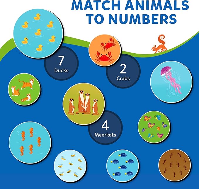 Skillmatics Magnetic Matching Activity - Letters, Numbers & Animals, Preschool Learning Toy & Game for Kids, 35+ Magnetic Pieces, Gifts for Boys & Girls Ages 3, 4, 5, 6