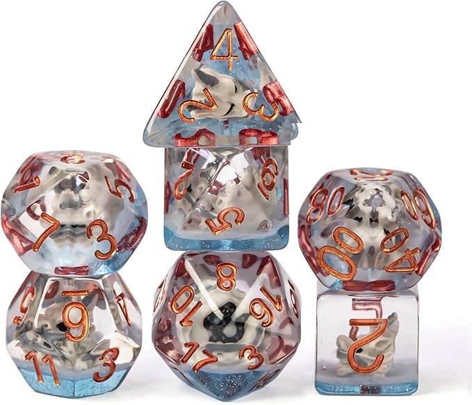UDIXI 7-Die Resin DND Dice Set, D&D Polyhedral Dice Set Dragon RPG Dice for Dungeons and Dragons Role Playing Games Pathfinder Tabletop Game
