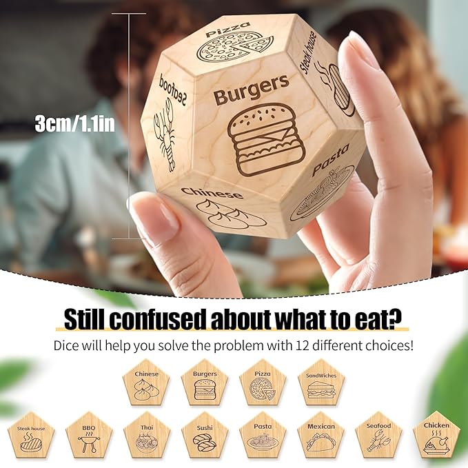 Food Dice Food Decision Games Date Night Dice Couples Gift for Him Her for Birthday Boyfriend Girlfriend Men Women Graduation Gifts 2025
