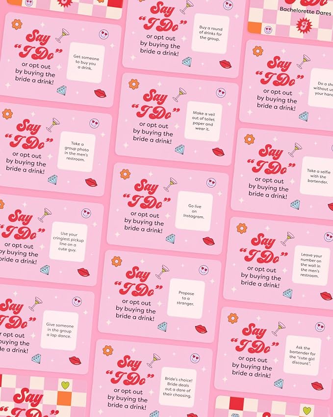 xo, Fetti Bachelorette Scratch Off Card Game Gift - 25 Dares | Bachelorette Party Decorations, Bride to Be Gag Gift, Bridesmaid Favors, Bridal Shower Supplies, Dare Girls Night Out