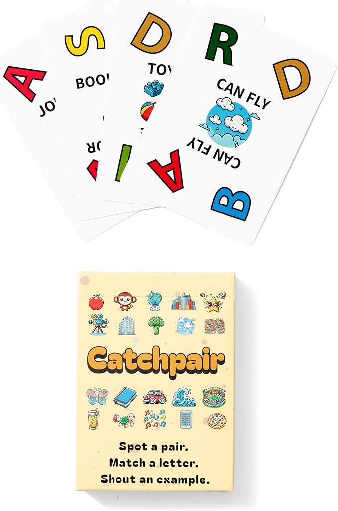 Catchpair Flip, Match, Shout! Fast-Paced Categories Card Game for Adults and Kids 9+ - Games for Adults and Family - Fun Family Games - Word Games