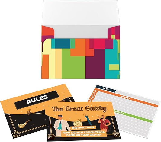 Couch Trivia Game A Fun and Educational Game with Virtual Host for Adults (The Great Gatsby)