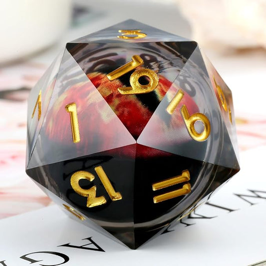 Liquid Dragon Eye D20 Dice,DNDND 33mm 20 Sided Dice Set with Gorgeous Gift Box for Dungeons and Dragons (Red)