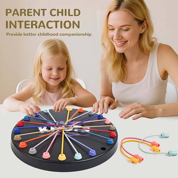 Brainy Knots Game, Twisted Rope Puzzle, Interactive Puzzle for Kids and Families, Brainy Knots Rope Untangling Game (Black V2)