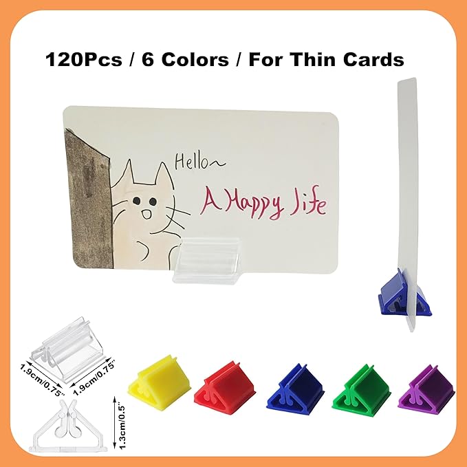 144 Pieces Game Card Stands with 100 Pieces White Blank Cards in Portable Container - Perfect Game Accessories for Tabletop & Board Games