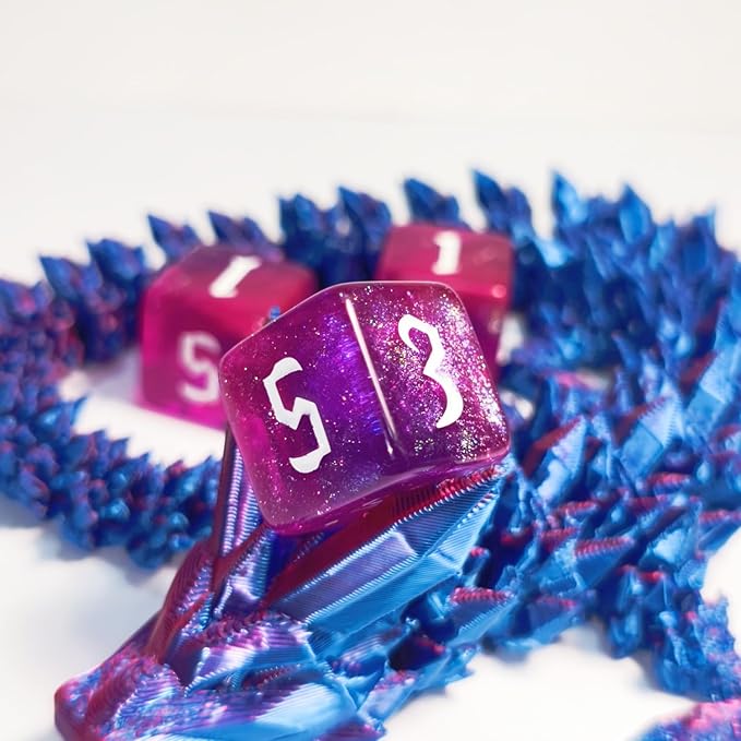 10 PC D6 dice 16mm Acrylic Dice Set for RPG MTG DND Dice Table Games and Board Games (Pink)