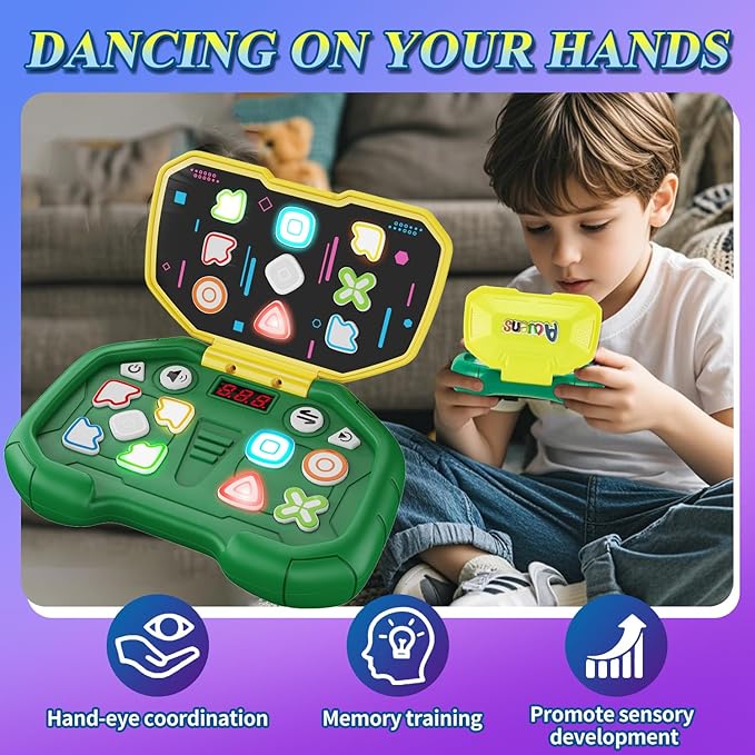 Handheld Dance Game,4 Mode,999 Level,Sensory Toys,Fast Puzzle Game,ADHD,Pop Fidget Toys for Kids Age 6-12,Birthday Gifts for Girls and Boys (Green)