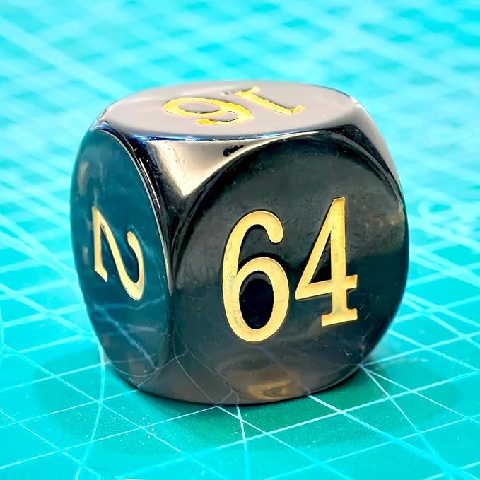 Big Translucent Backgammon Doubling Cube Dice 30MM, Large Backgammon Doubling Number Dice 1 3/16", Translucent Smoke