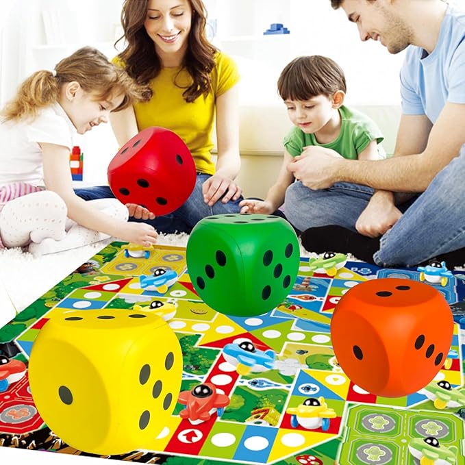 Giant 5.9 Inches Kawaii Foam Dice: A Fun-Filled, Educational Toy for Game Nights and Learning Sessions (Lucky Orange)
