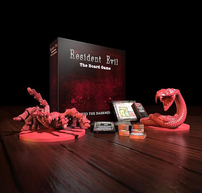 Steamforged Games Exclusive Resident Evil Into The Darkness Board Game with Monster Miniatures on 80mm Base