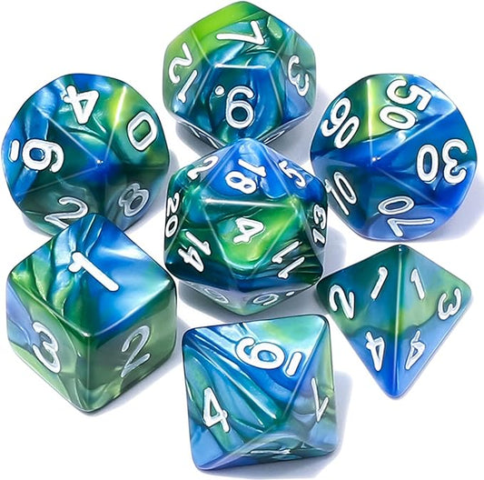 CiaraQ DND Polyhedral Dice Set with a Black Dice Bag for D&D RPG MTG Role Playing Table Games