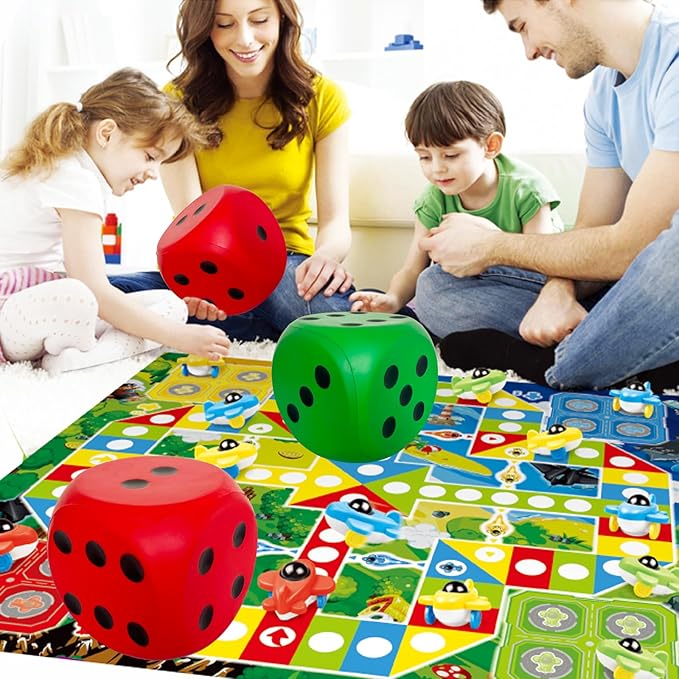 Giant 5.9 Inches Kawaii Foam Dice: A Fun-Filled, Educational Toy for Game Nights and Learning Sessions (Lucky Green)