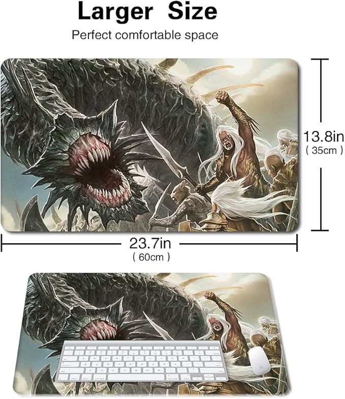 Board Game TCG Playmat Table Mats Games Size 60X35 cm Play Mats Compatible for MTG RPG CCG Trading Card Game Mousepad (Mirrodin-Beseiged-Wurm)