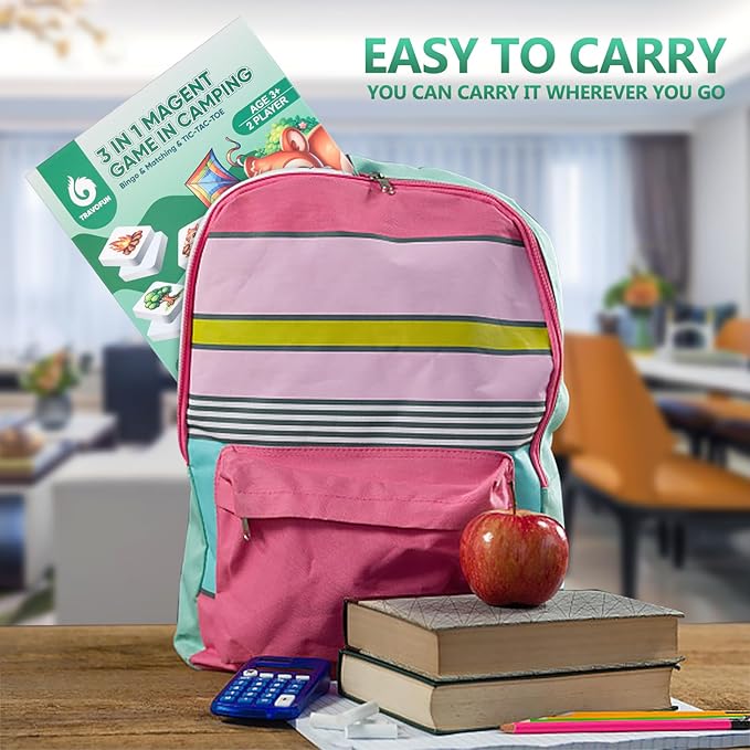 Magnetic Memory Matching Games for Toddlers Ages 3 +,Travel Games for Kids, Fun Educational Toys for Summer Camp & Road Trips.